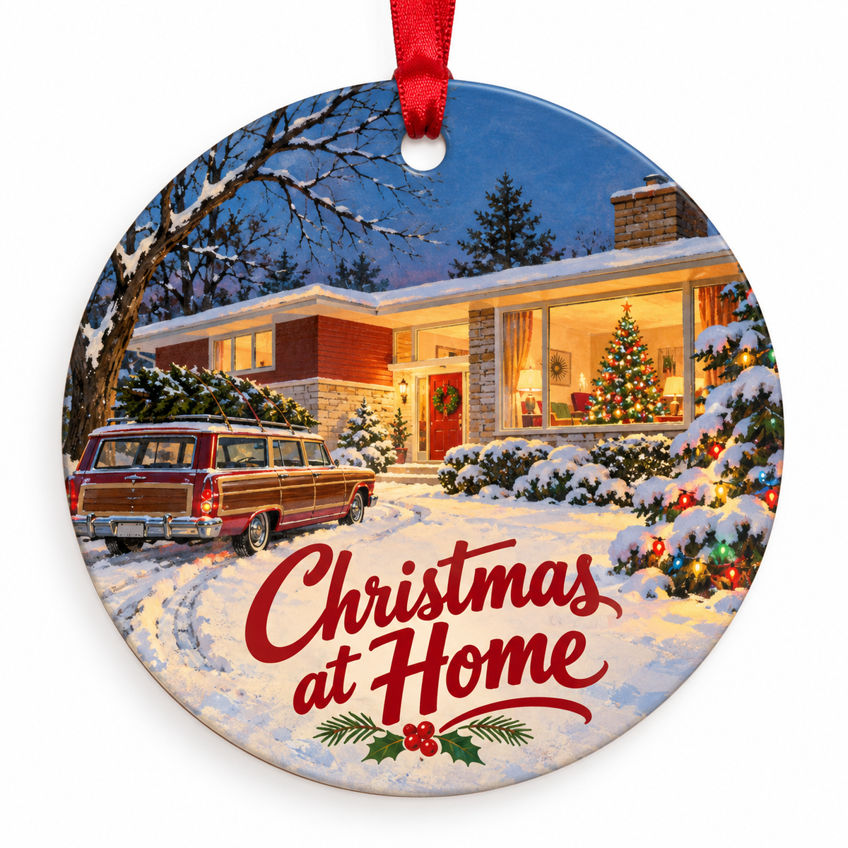 Christmas at Home retro Christmas ornament