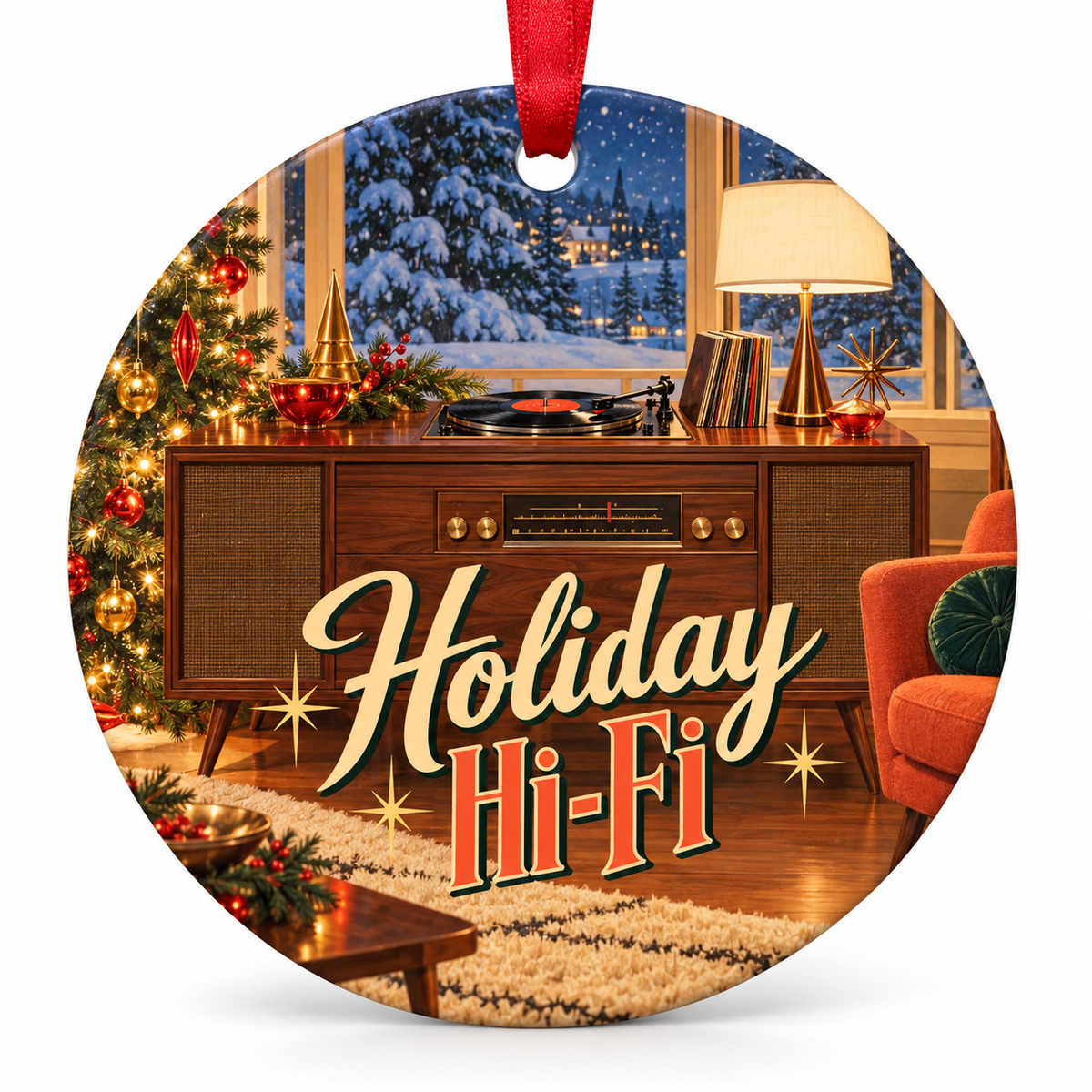 Holiday Hi-Fi retro Christmas ornament