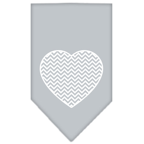 Pet and Dog Bandana Screen Printed, "Chevron Heart"