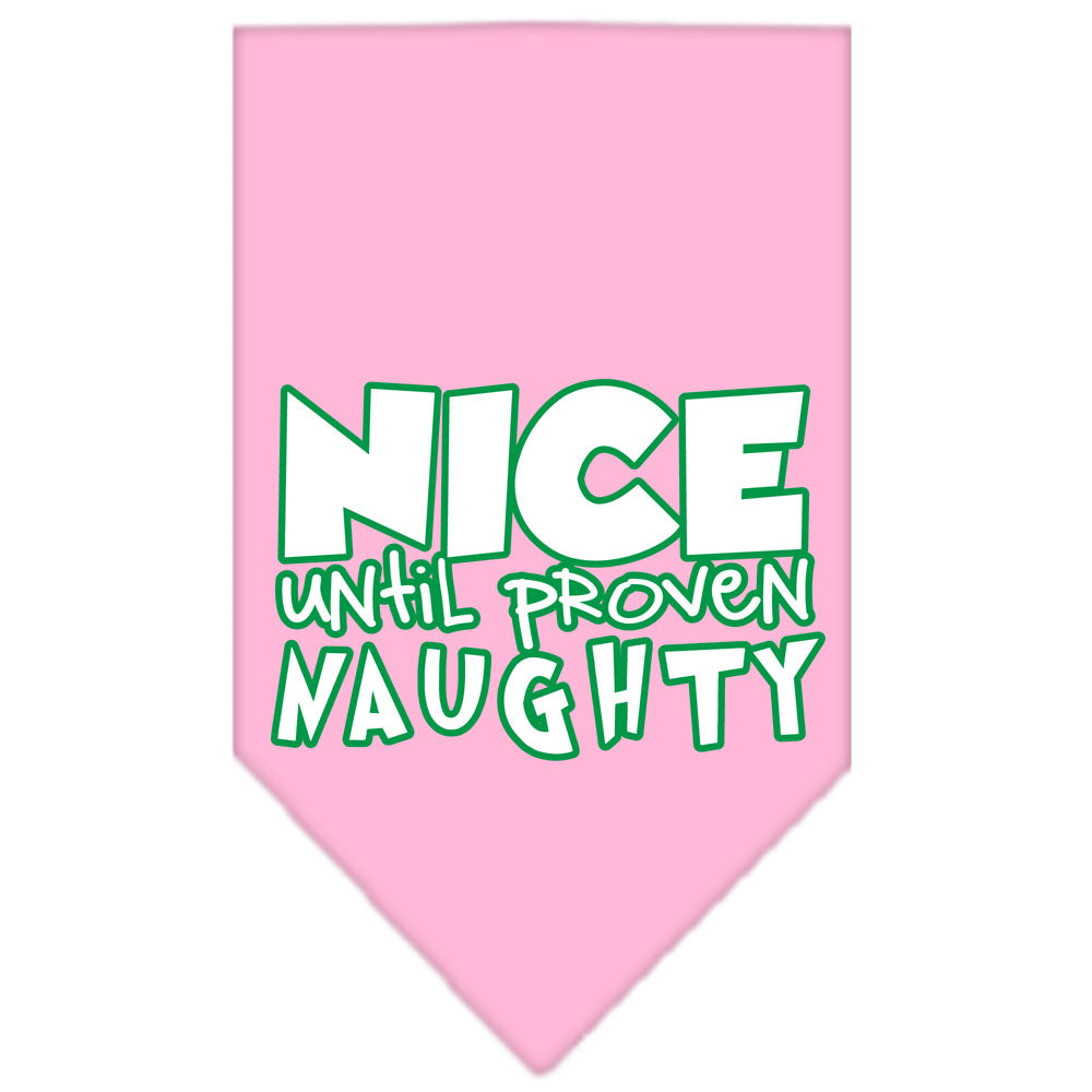 Christmas Pet and Dog Bandana Screen Printed, "Nice Until Proven Naughty"