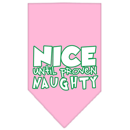 Christmas Pet and Dog Bandana Screen Printed, "Nice Until Proven Naughty"