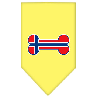 Pet and Dog Bandana Screen Printed, "Bone Shaped Norway Flag"