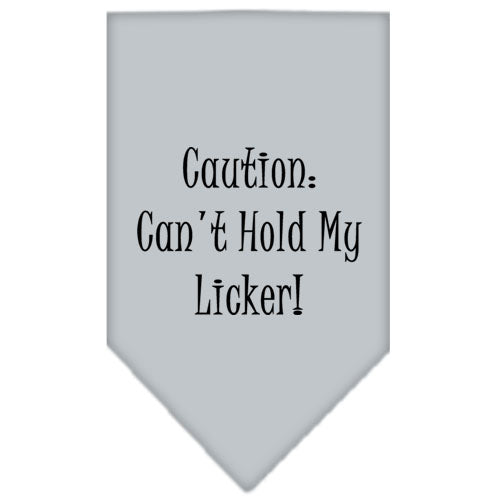 Pet and Dog Bandana Screen Printed, "Caution: Can't Hold My Licker"