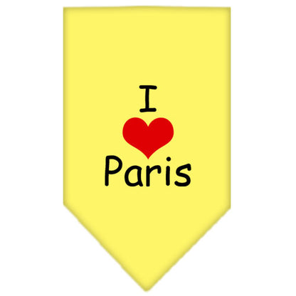 Pet and Dog Bandana Screen Printed, "I Love Paris"