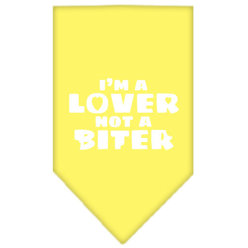 Pet and Dog Bandana Screen Printed,  "I'm a Lover, Not A Biter"