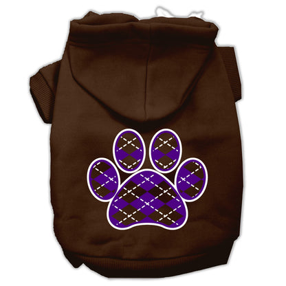 Pet Hoodie "Purple Argyle Paw"