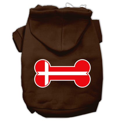 Pet Hoodie "Bone Shaped Denmark Flag"