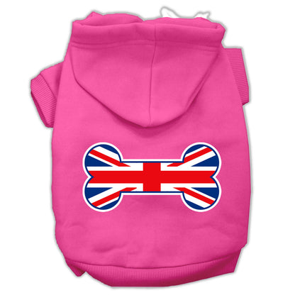 Pet, Dog & Cat Hoodie, "Bone Shaped Flag British (Union Jack) Flag"