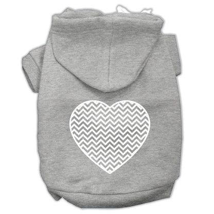 Pet Hoodie Screen Printed, "Chevron Heart"