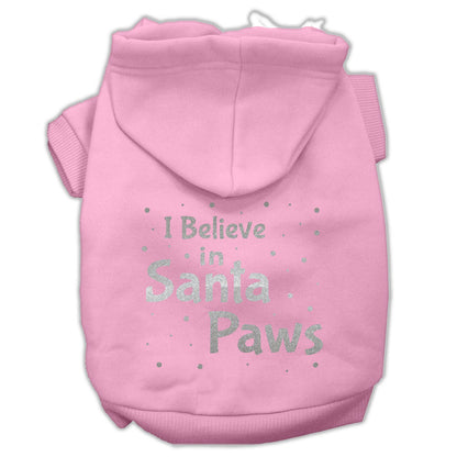 Christmas Pet Hoodie Screen Printed, "I Believe In Santa Paws"