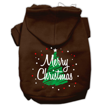 Christmas Pet Hoodie Screen Printed, "Scribble Merry Christmas"