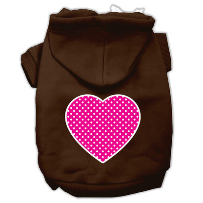 Pet Hoodie "Pink Swiss Dots Heart"