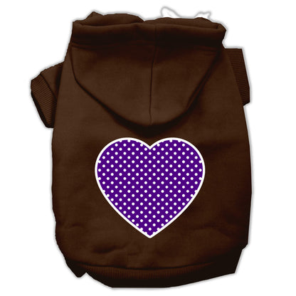 Pet Hoodie "Purple Swiss Dots Heart"
