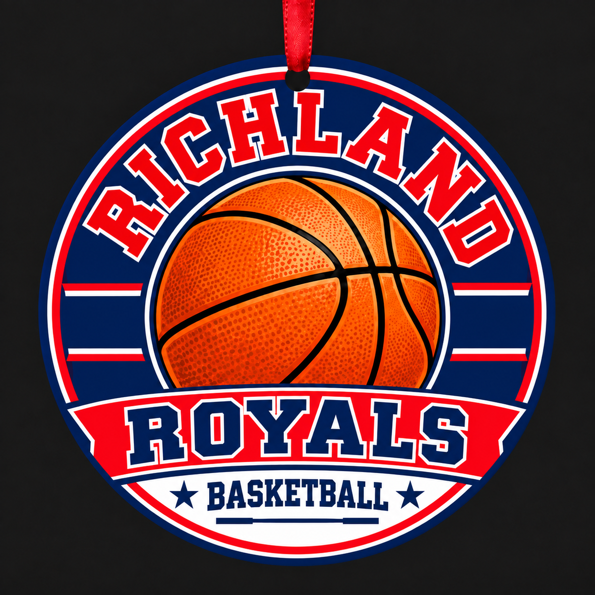 Richland High School Royals basketball Christmas ornament