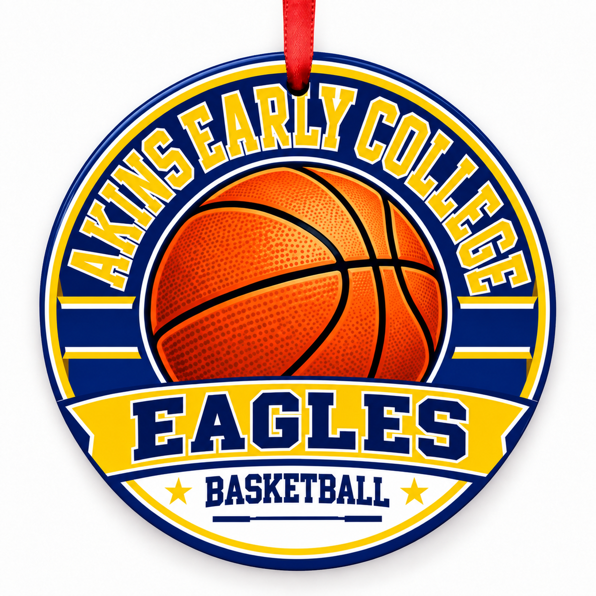 Akins Early College High School Eagles basketball Christmas ornament