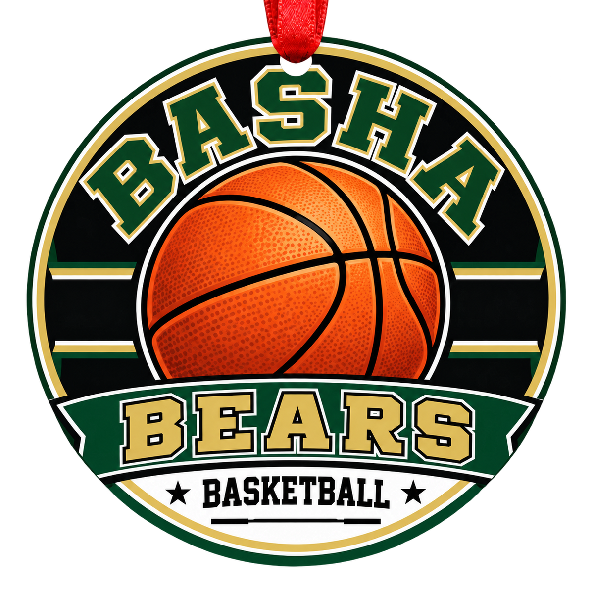 Basha Bears basketball Christmas ornament, Classic design, Chandler, Arizona