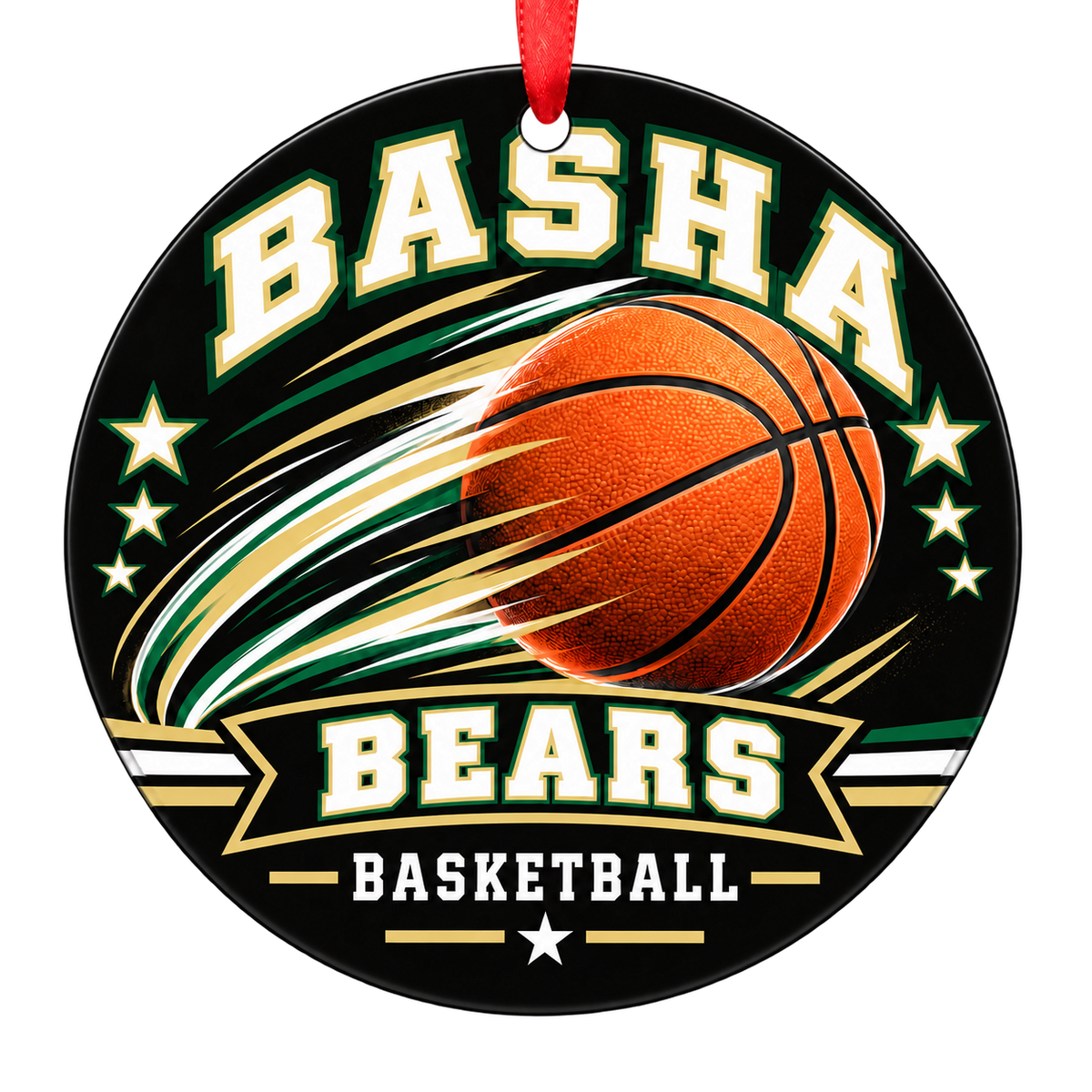 Basha Bears basketball Christmas ornament, Motion design, Chandler, Arizona