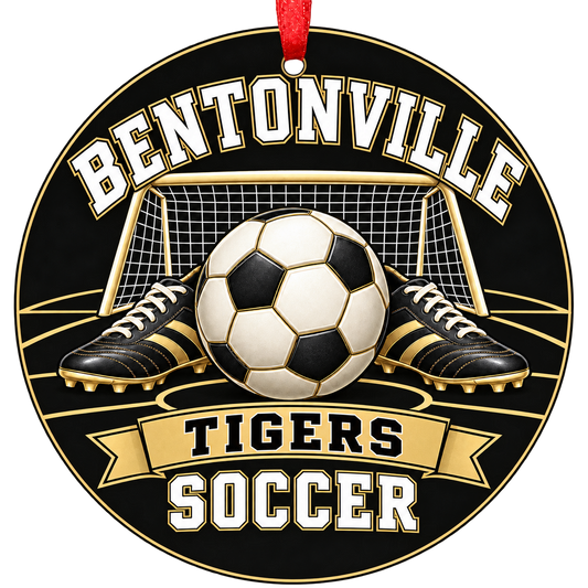 Bentonville Tigers Soccer Christmas ornament