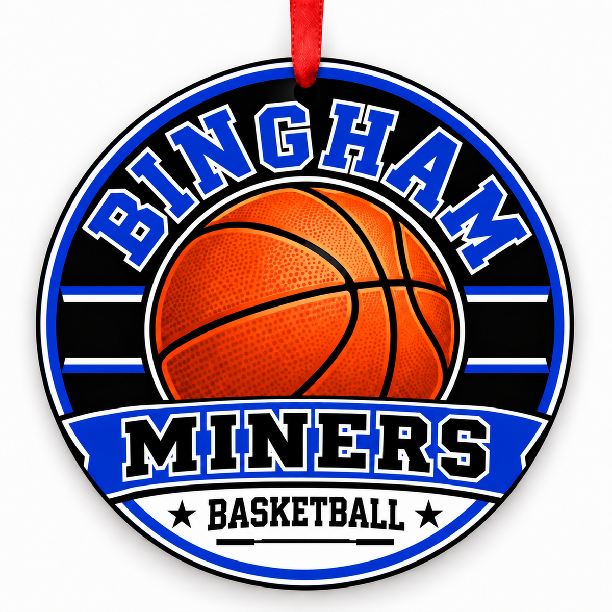 Bingham High School Miners basketball Christmas ornament
