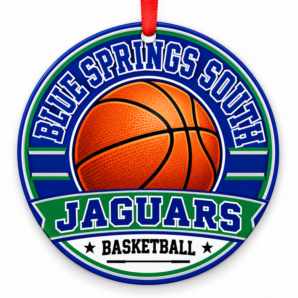 Blue Springs South Jaguars Basketball Christmas ornament