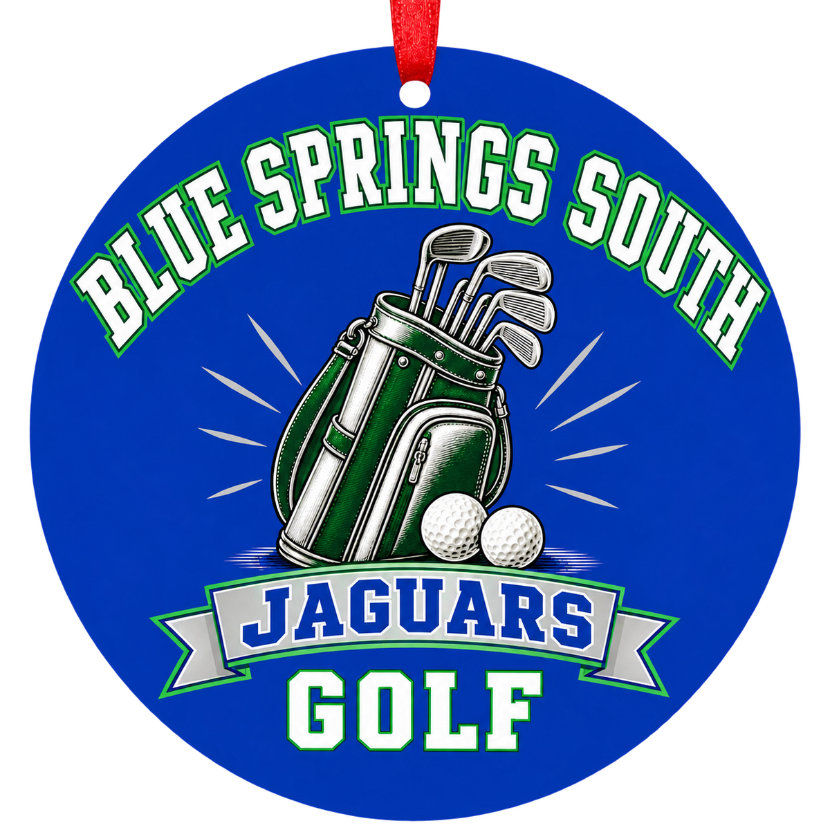 Blue Springs South Jaguars Golf ornament — Golf Bag