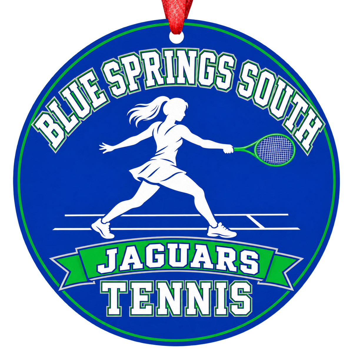 Blue Springs South Jaguars Tennis ornament — Player Silhouette