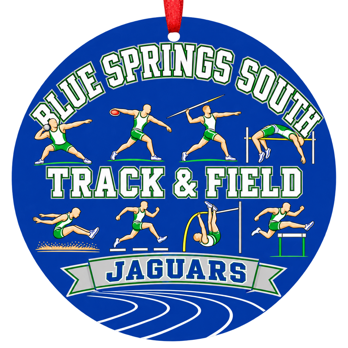 Blue Springs South Jaguars Track ornament — Track and Field