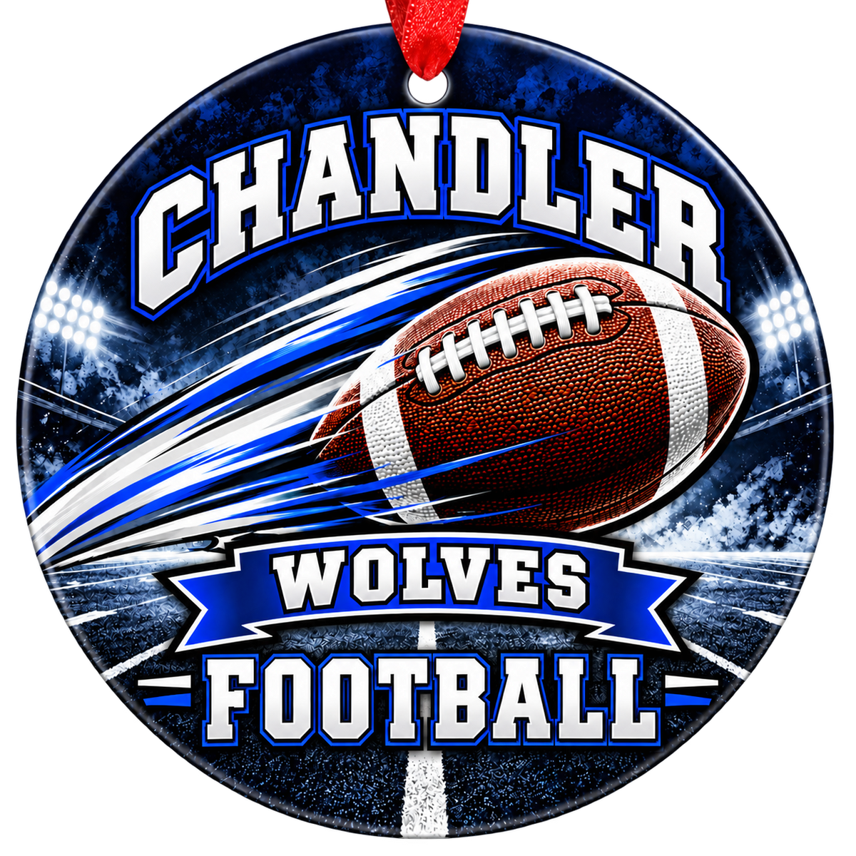 Chandler Wolves football Christmas ornament, Motion design, Chandler, Arizona