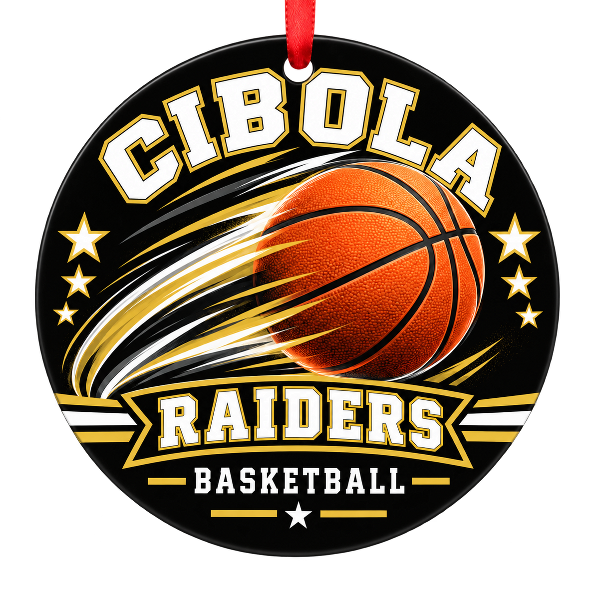 Cibola Raiders basketball Christmas ornament, Motion design, Yuma, Arizona