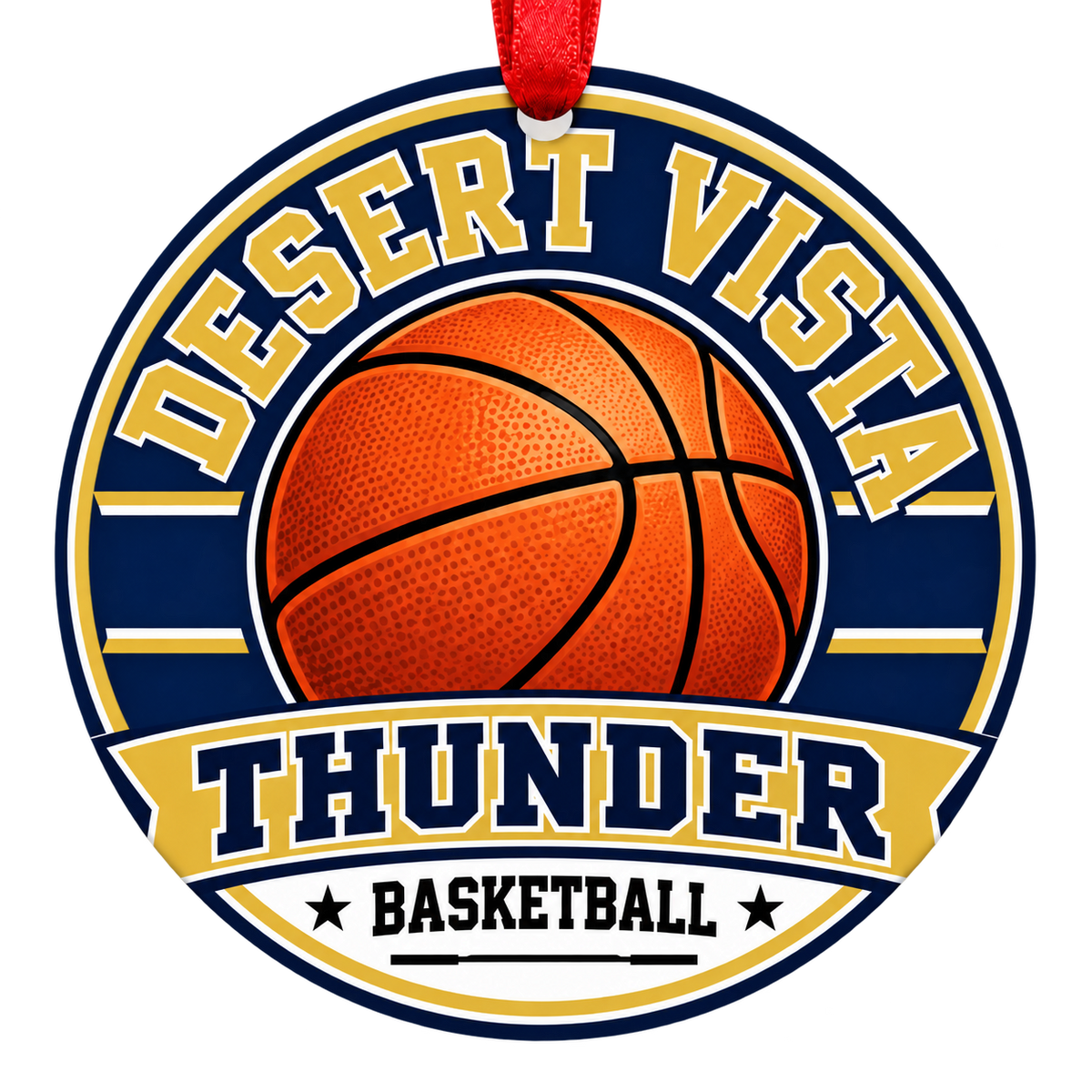 Desert Vista Thunder basketball Christmas ornament, Classic design, Phoenix, Arizona