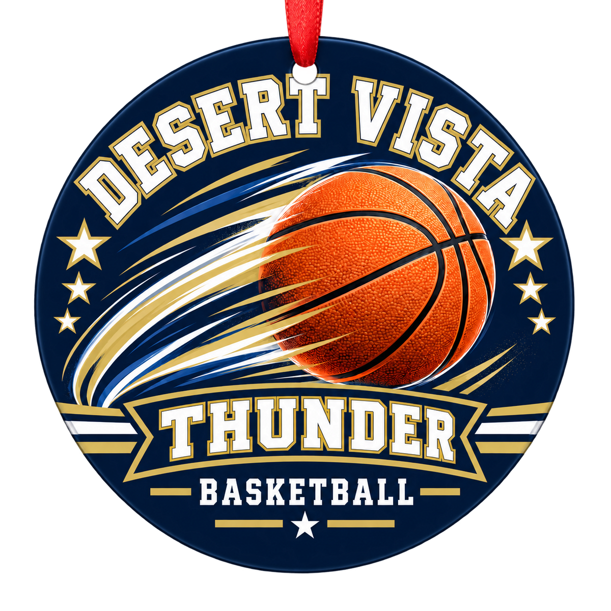 Desert Vista Thunder basketball Christmas ornament, Motion design, Phoenix, Arizona