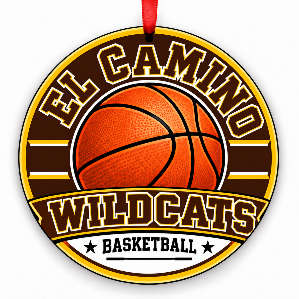 El Camino High School Wildcats basketball Christmas ornament
