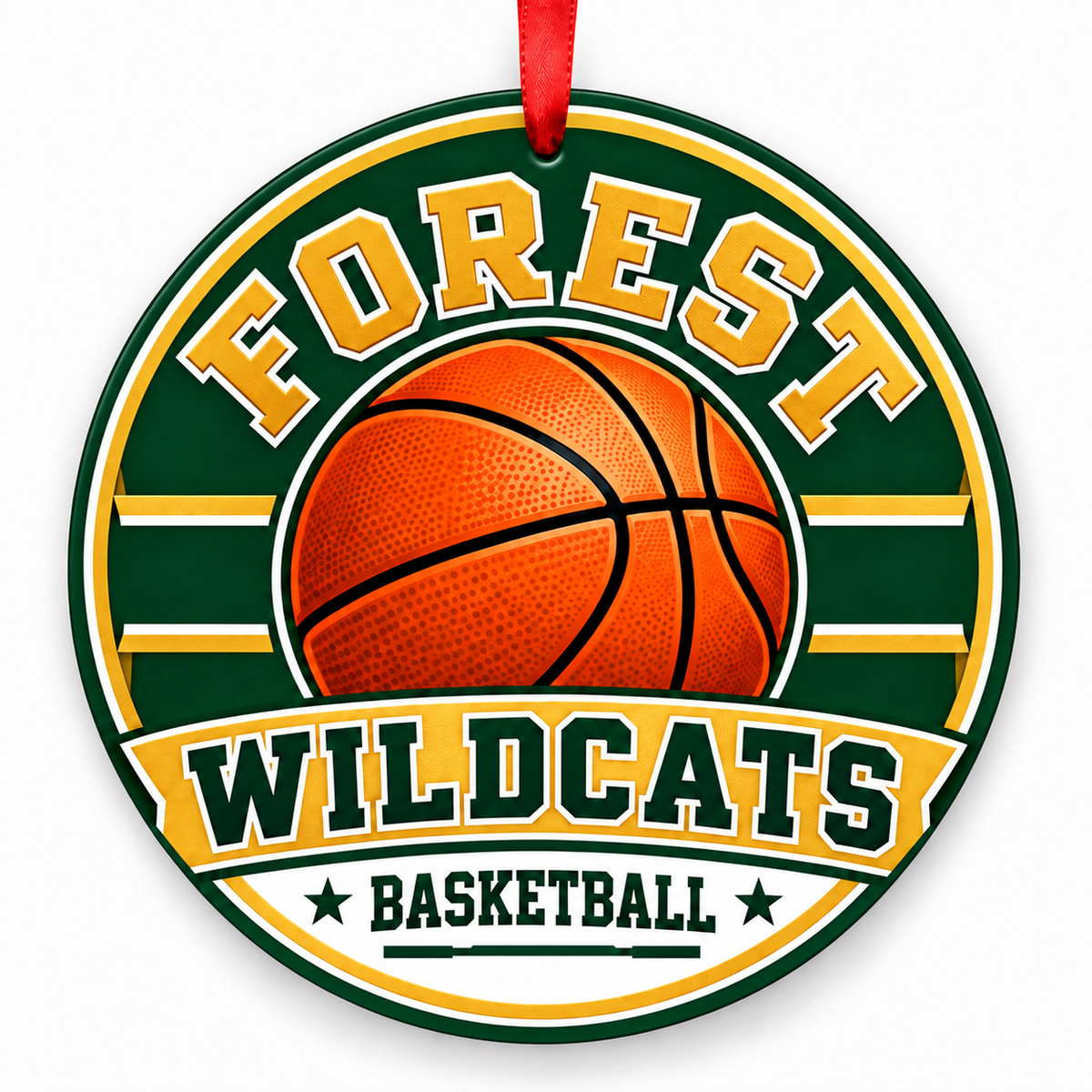 Forest High School Wildcats basketball Christmas ornament