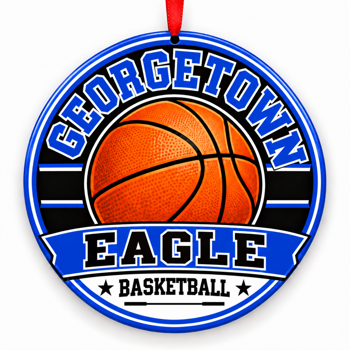 Georgetown High School Eagle basketball Christmas ornament