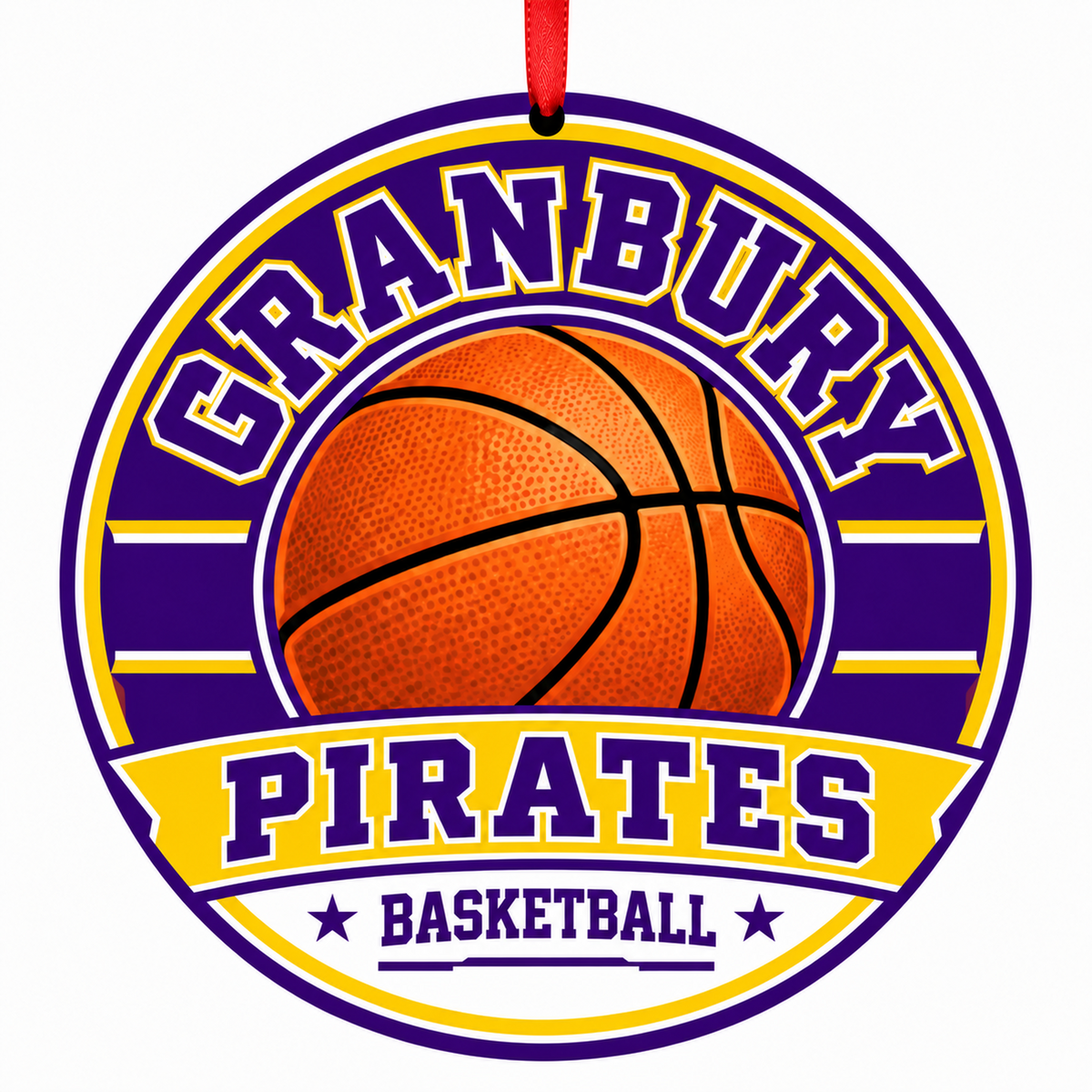 Granbury High School Pirates basketball Christmas ornament