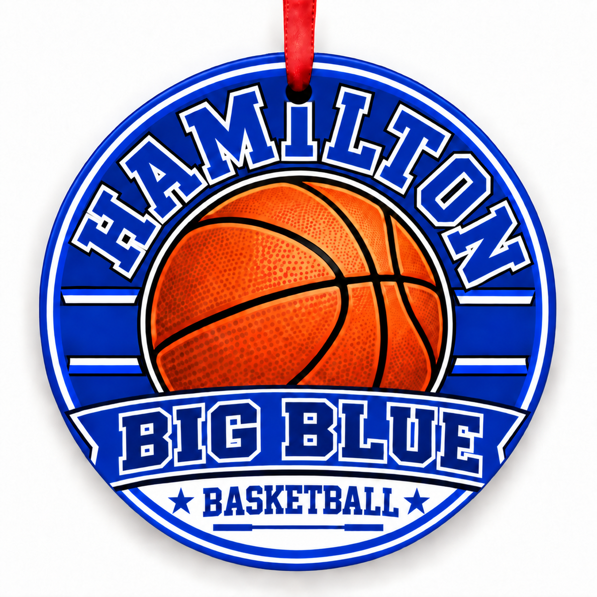 Hamilton High School Big Blue basketball Christmas ornament