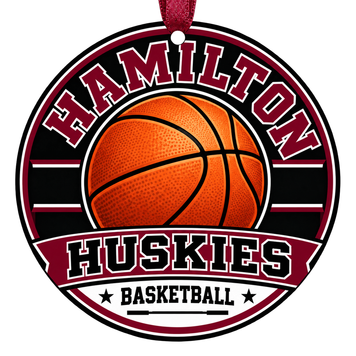 Hamilton Huskies basketball Christmas ornament for Chandler Arizona
