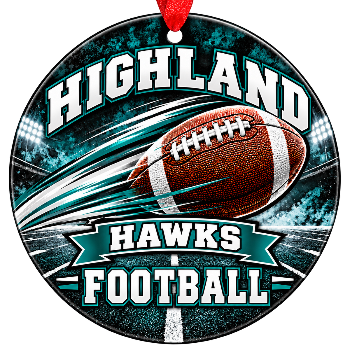 Highland Hawks football Christmas ornament, Motion design, Gilbert, Arizona