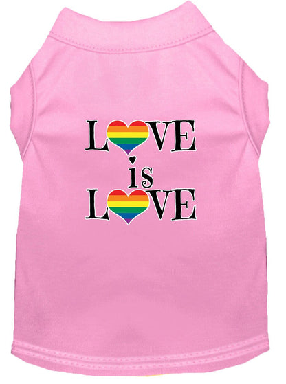 Pet Dog & Cat Shirt Screen Printed, "Love Is Love"