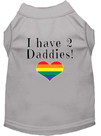 Pet Dog & Cat Shirt Screen Printed, "I Have Two Daddies"