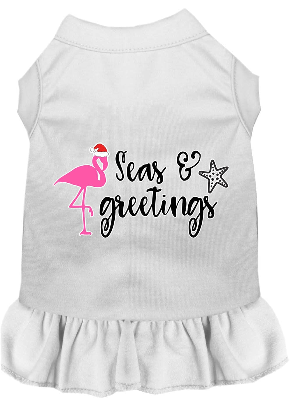Christmas Pet Dog & Cat Dress Screen Printed, "Seas And Greetings"