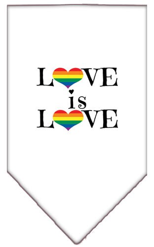 Pet and Dog Bandana Screen Printed, "Love Is Love"