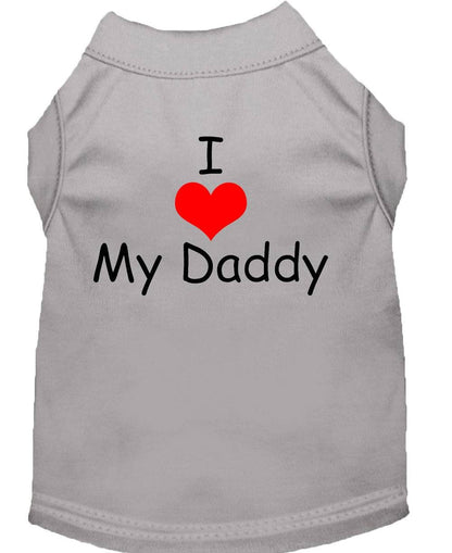 Pet Dog & Cat Shirt Screen Printed, "I Love My Daddy"