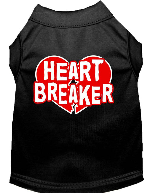 Pet Dog & Cat Shirt Screen Printed, "Heart Breaker"