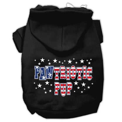 Pet Dog & Cat Hoodie Screen Printed, "Pawtriotic Pup"