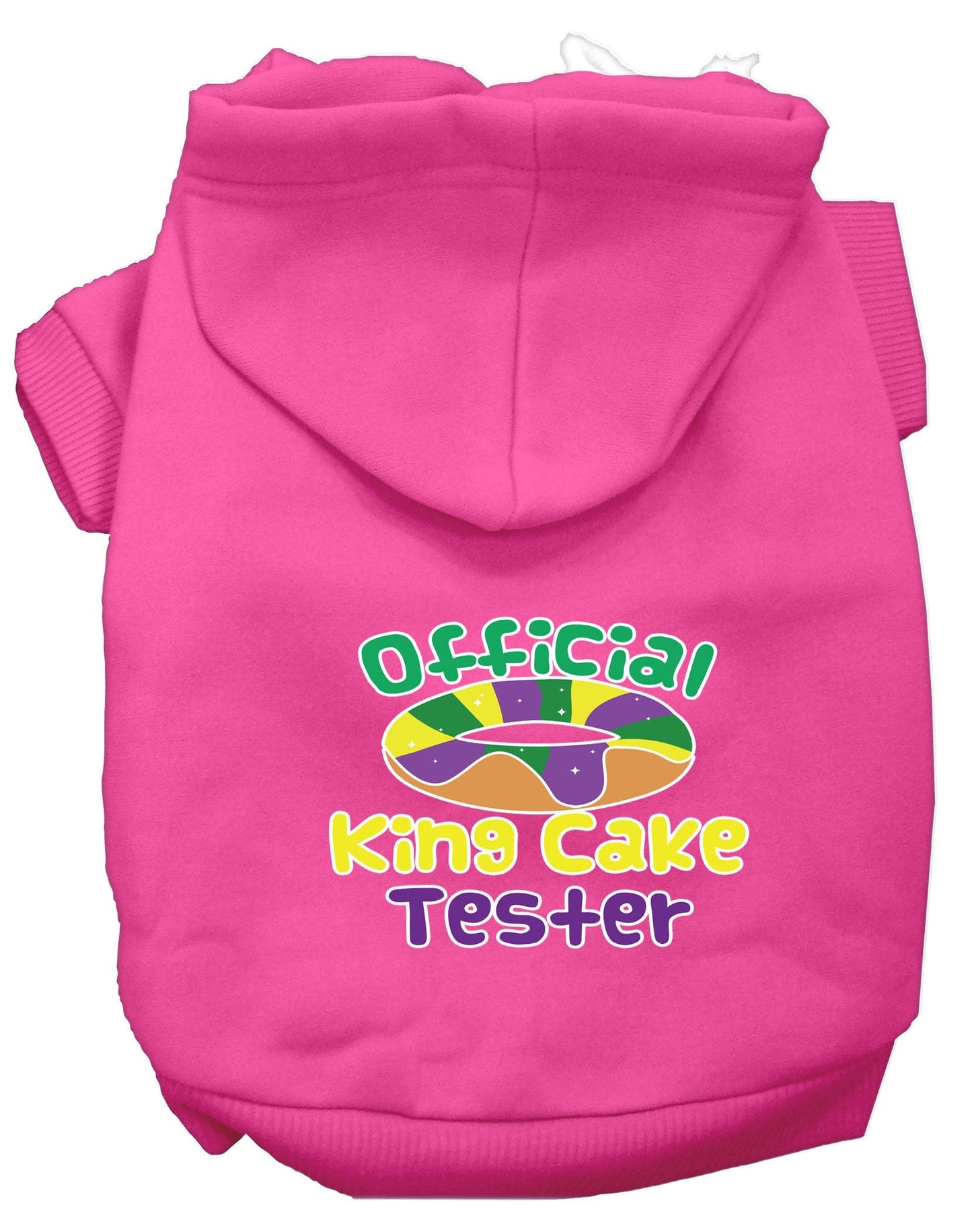 Pet Dog & Cat Hoodie Screen Printed, "King Cake Tester"