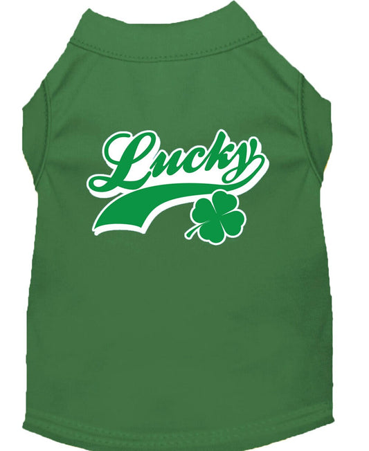 Pet Dog & Cat Shirt Screen Printed, "Lucky Swoosh"