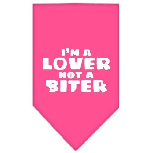 Pet and Dog Bandana Screen Printed, "I'm a Lover, Not A Biter"