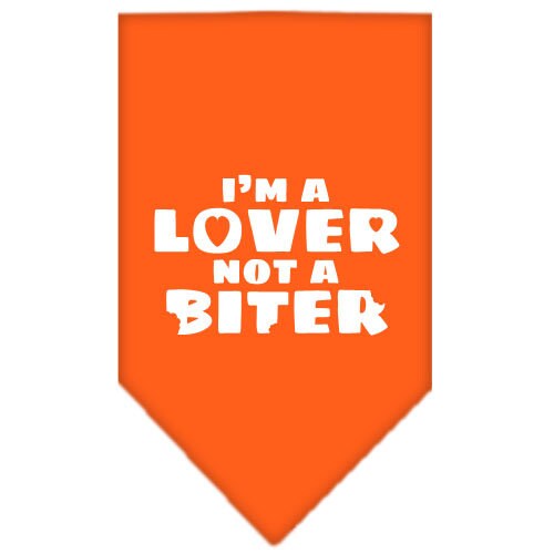 Pet and Dog Bandana Screen Printed, "I'm a Lover, Not A Biter"