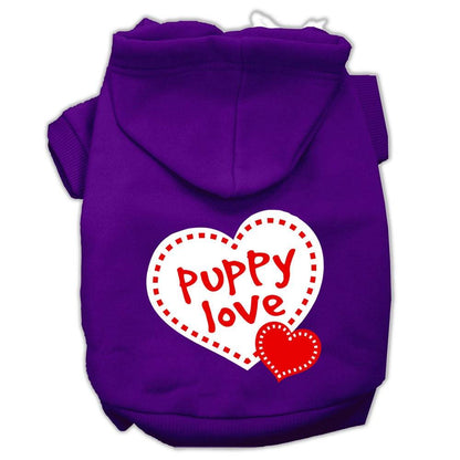 Pet Dog & Cat Hoodie Screen Printed, "Puppy Love"